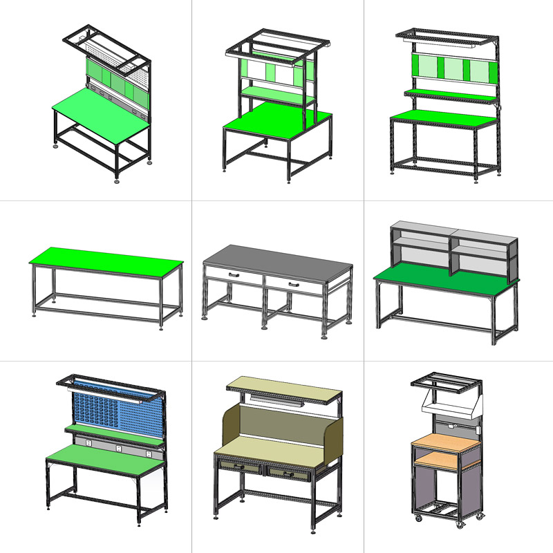 Stół warsztatowy z aluminiowymi profilami wytłaczanymi o wysokiej wytrzymałości